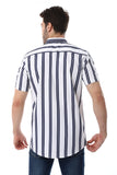 Striped Pattern Short Sleeves Shirt - White Rabbit