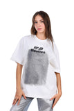 Oversized Slip On Pattern T-Shirt - White Rabbit