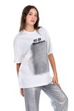 Oversized Slip On Pattern T-Shirt - White Rabbit