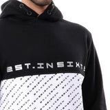 Bi-tone Printed Letters Hoodie (135) - White Rabbit