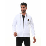 Middle Zipper Solid Casual Hoodie (216) - White Rabbit