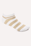 Bi-Tone Striped Ankle Socks (5009) - White Rabbit