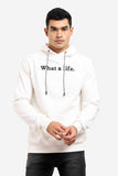 Stitched "What A Life" Hoodie (308) - White Rabbit