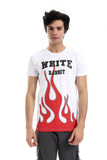 Fire Printed Pattern Short Sleeves T-Shirt - White Rabbit