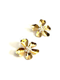 Gold Flower Earrings - Trio Earrings