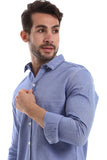 Front Textured Men Shirt (2050) - White Rabbit