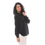 Puffy Sleeves Soft Blouse With Ruffle - Merch