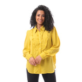 Puffy Sleeves Soft Blouse With Ruffle - Merch