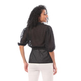 Sleeve Chiffon Blouse With Multi-Use Belt - Merch