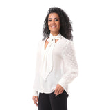 V Neck Blouse With Tie And Sleeves - Merch