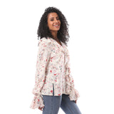 Viscose Blouse Printed With Cranes - Merch