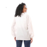 Viscose V Neck Blouse With Buttons - Merch