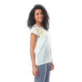Pistachio Top With Printed Flowers - Merch