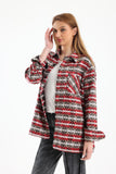 Red Retro Print Overshirt - Fit Freak