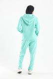 Pistachio Chill Oversized Half Zipper Set - Fit Freak