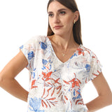 Half Sleeves Floral Top - Merch