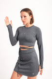 Tie Waist Long Sleeve Top (38265) - Fit Freak