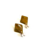 Octahedron Brown/Gold Earrings - Trio Earrings