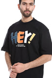 "Hey!" Printed Short Sleeves T-Shirt - White Rabbit