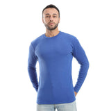 Blue Ribbed Long Sleeves Sweatshirt - Pavone