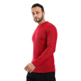 Burgundy Ribbed Long Sleeves Sweatshirt - Pavone