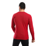 Burgundy Ribbed Long Sleeves Sweatshirt - Pavone