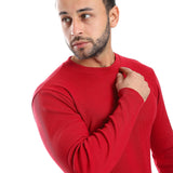 Burgundy Ribbed Long Sleeves Sweatshirt - Pavone