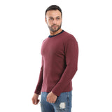 Cashmere Ribbed Long Sleeves Sweatshirt - Pavone