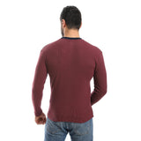 Cashmere Ribbed Long Sleeves Sweatshirt - Pavone