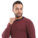 Cashmere Ribbed Long Sleeves Sweatshirt - Pavone