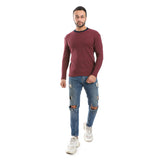 Cashmere Ribbed Long Sleeves Sweatshirt - Pavone