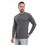 Dark Grey Ribbed Long Sleeves Sweatshirt - Pavone