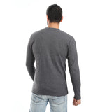 Dark Grey Ribbed Long Sleeves Sweatshirt - Pavone