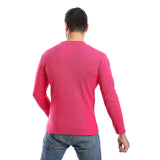 Fuchsia Ribbed Long Sleeves Sweatshirt - Pavone