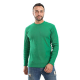 Ribbed Long Sleeves Lightweight Sweatshirt - Pavone