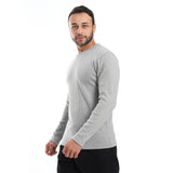 Light Grey Ribbed Long Sleeves Sweatshirt - Pavone