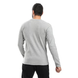 Light Grey Ribbed Long Sleeves Sweatshirt - Pavone