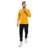 Mustard Ribbed Long Sleeves Sweatshirt - Pavone