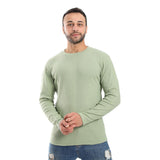 Pistachio Ribbed Long Sleeves Sweatshirt - Pavone