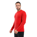 Red Ribbed Long Sleeves Sweatshirt - Pavone