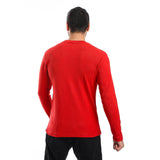 Red Ribbed Long Sleeves Sweatshirt - Pavone