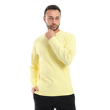 Yellow Ribbed Long Sleeves Sweatshirt - Pavone