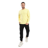 Yellow Ribbed Long Sleeves Sweatshirt - Pavone