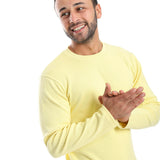 Yellow Ribbed Long Sleeves Sweatshirt - Pavone