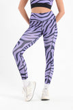 Purple Zebra Printed Leggings - Fit Freak