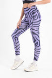 Purple Zebra Printed Leggings - Fit Freak