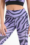 Purple Zebra Printed Leggings - Fit Freak