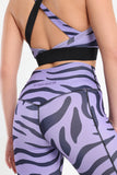 Purple Zebra Printed Leggings - Fit Freak