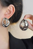 Luxury With Hollow Circular Earrings - Fluffy