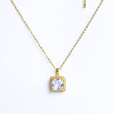 Square Square Gemstone Necklace  - Fluffy